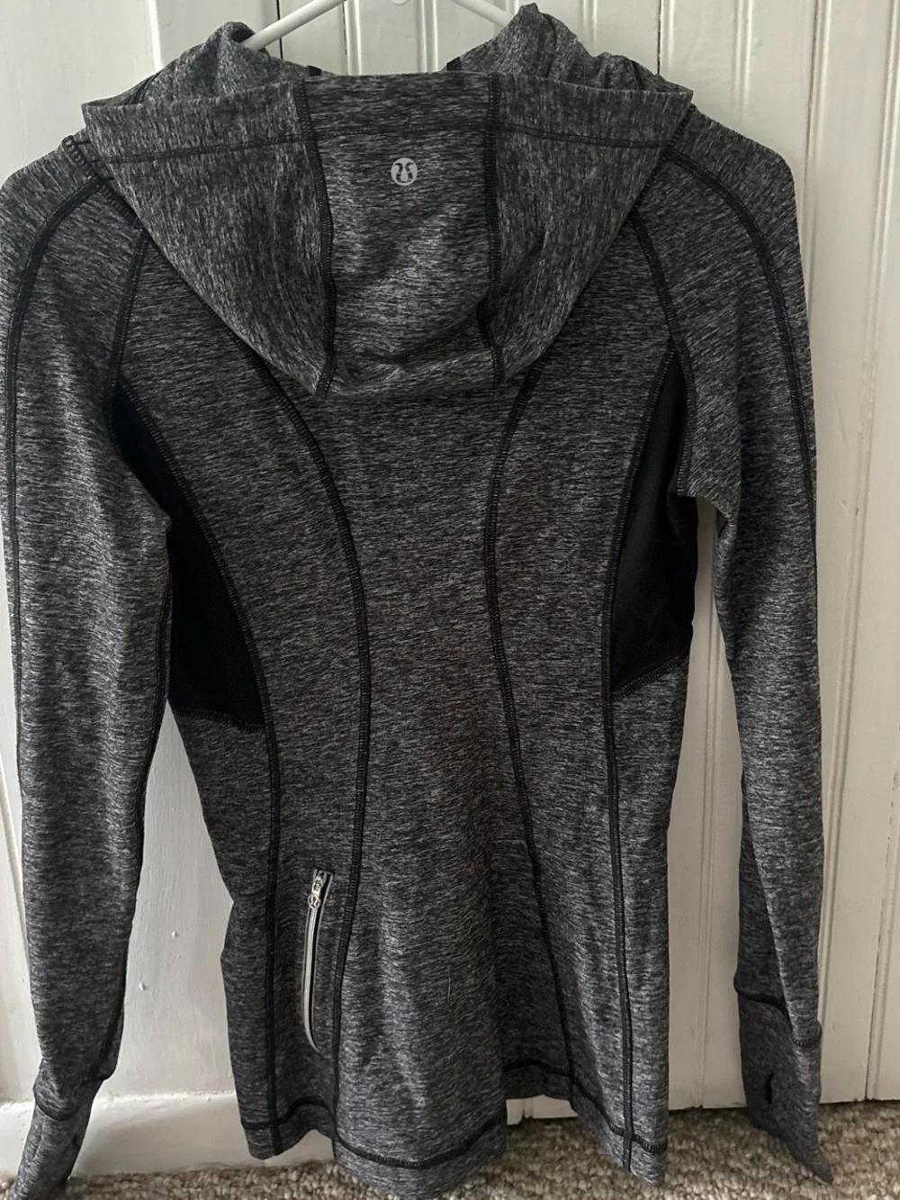 lululemon athletica Heathered Dark Gray Hooded Performance Pullover